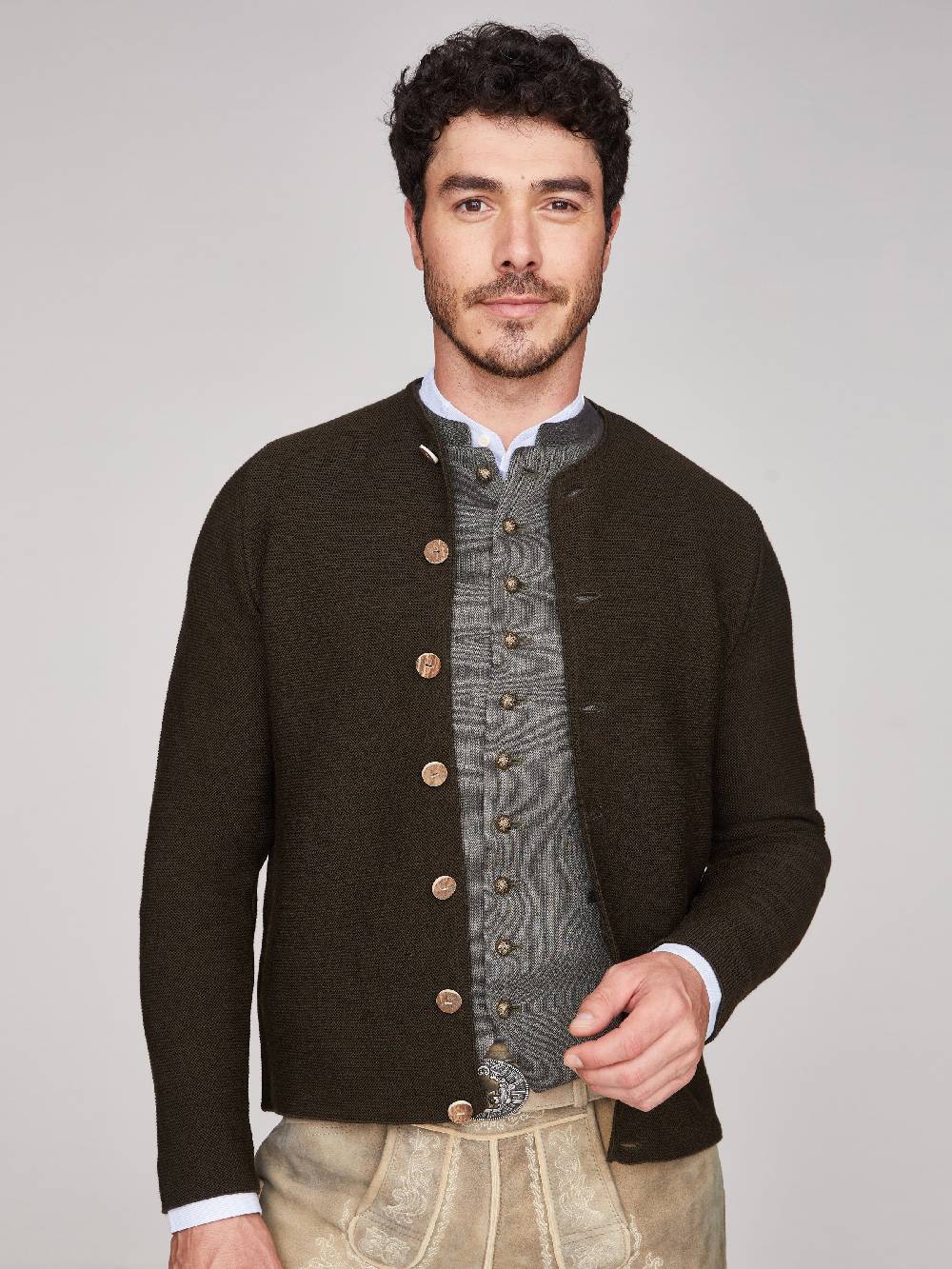 Limberry Olivefarbene Strickjacke - ALOISIUS ALTOLIV