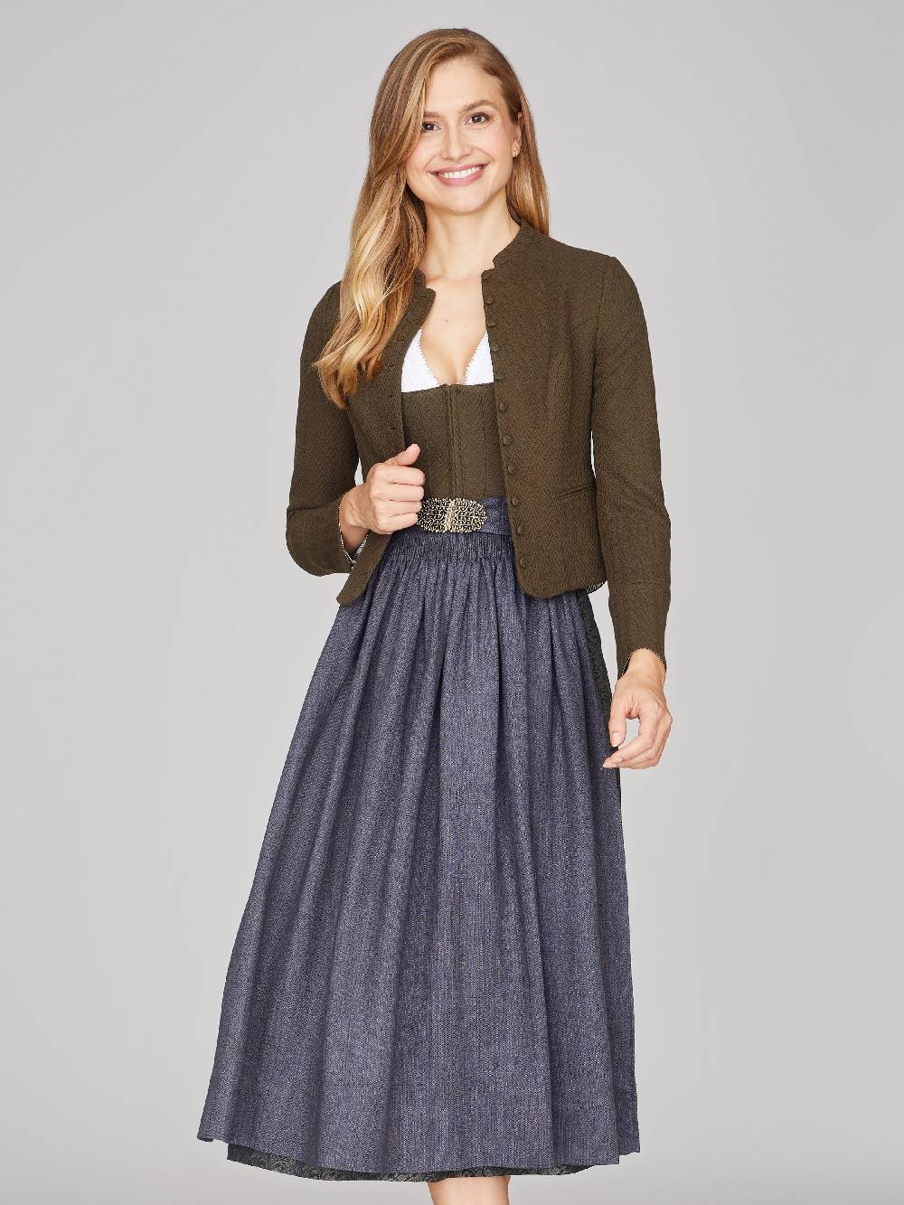 Limberry Olivfarbener Trachtenjanker - BARBARA OLIV