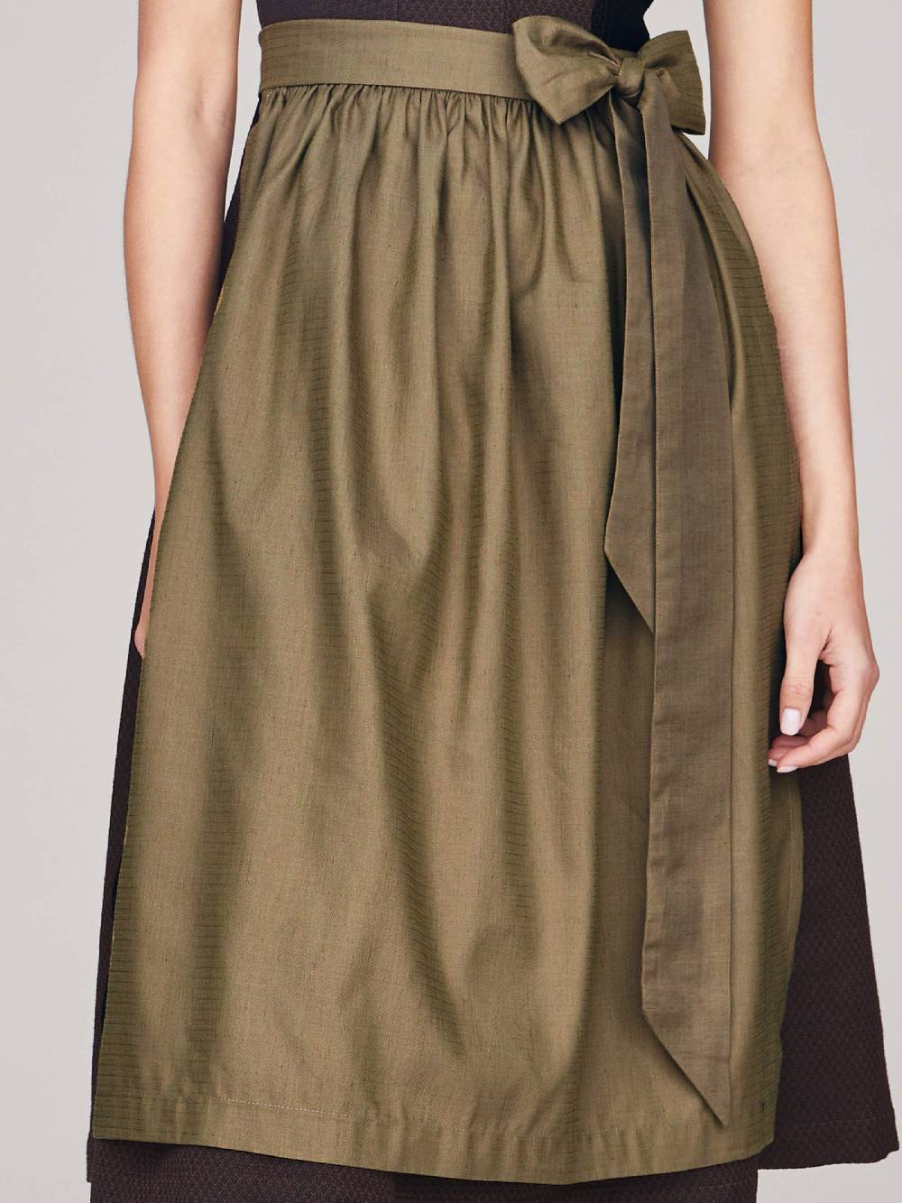 Limberry Olivgrüne Einzelschürze aus Leinen - PAULA