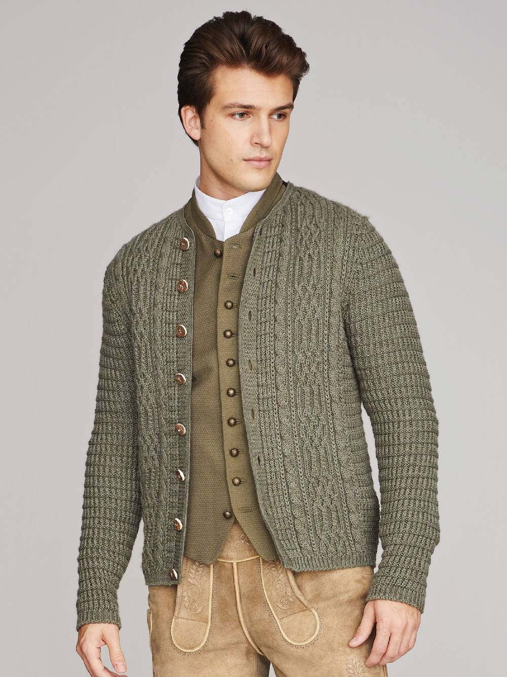 Limberry Olivgrüne Strickjacke - ANTON