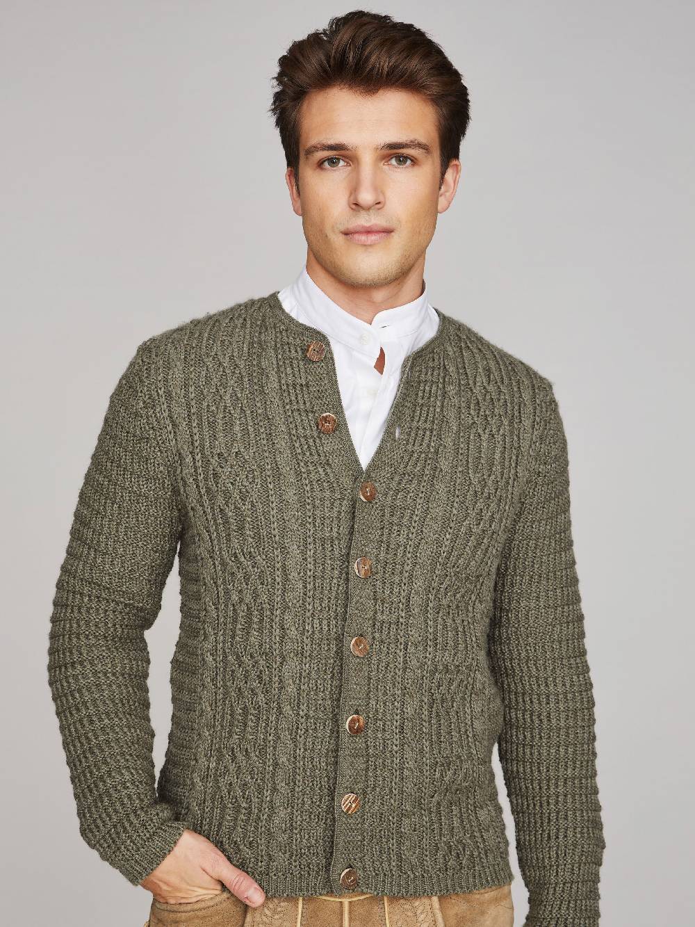Limberry Olivgrüne Strickjacke - ANTON