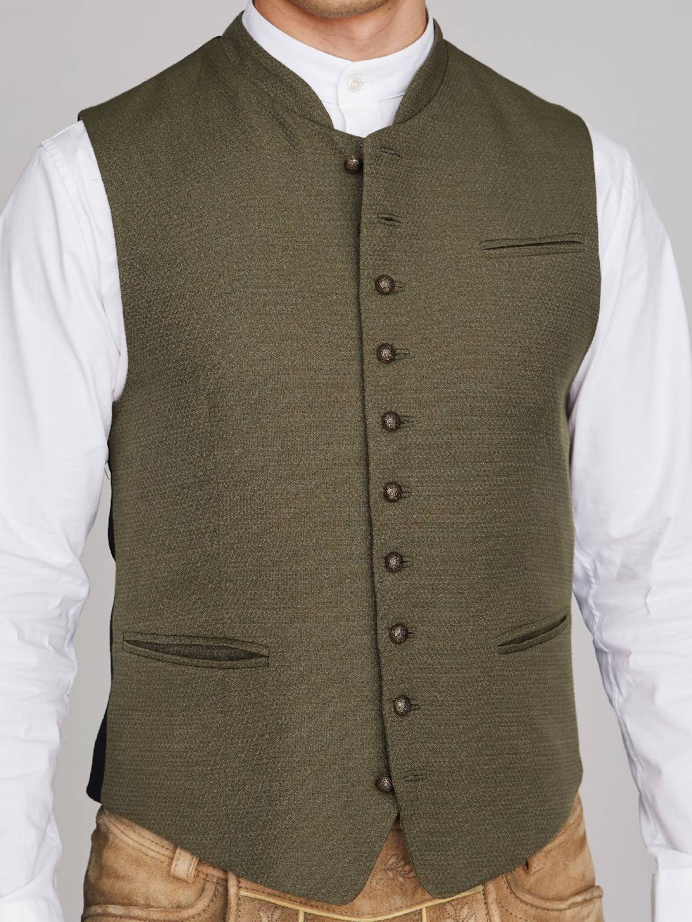 Limberry Olivgrüne Trachtenweste - JULES DARK OLIVE