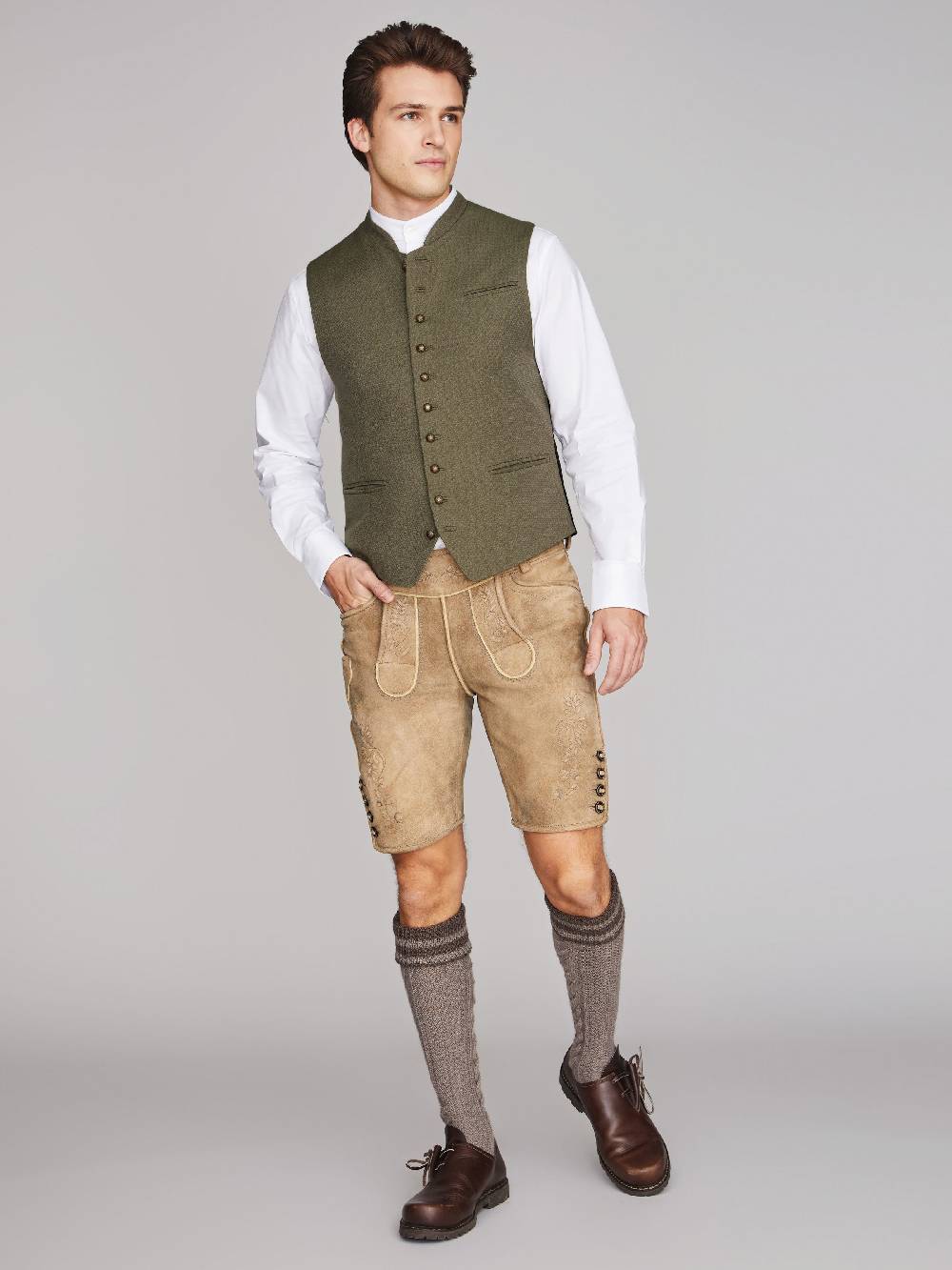 Limberry Olivgrüne Trachtenweste - JULES DARK OLIVE