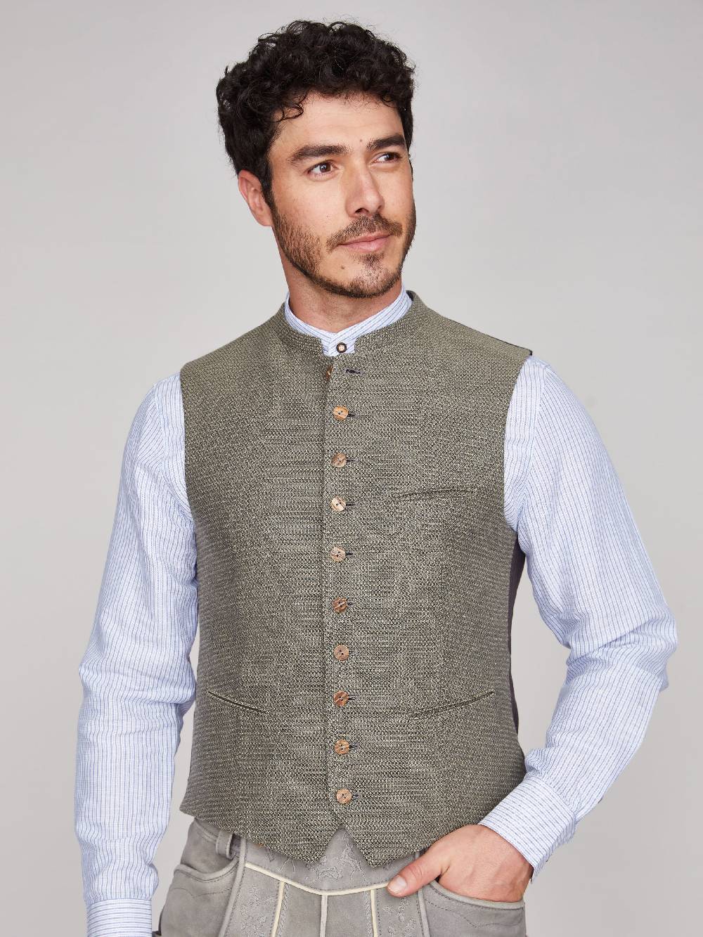 Limberry Olivgrüne Trachtenweste - KONSTANTIN OLIV