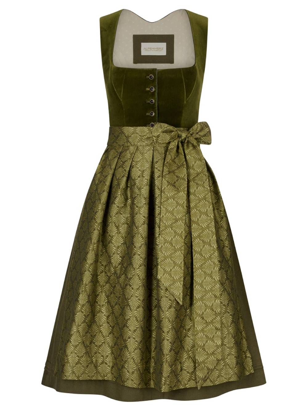 Limberry Olivgrünes Dirndl Mit Samt-Mieder - CAMILLA