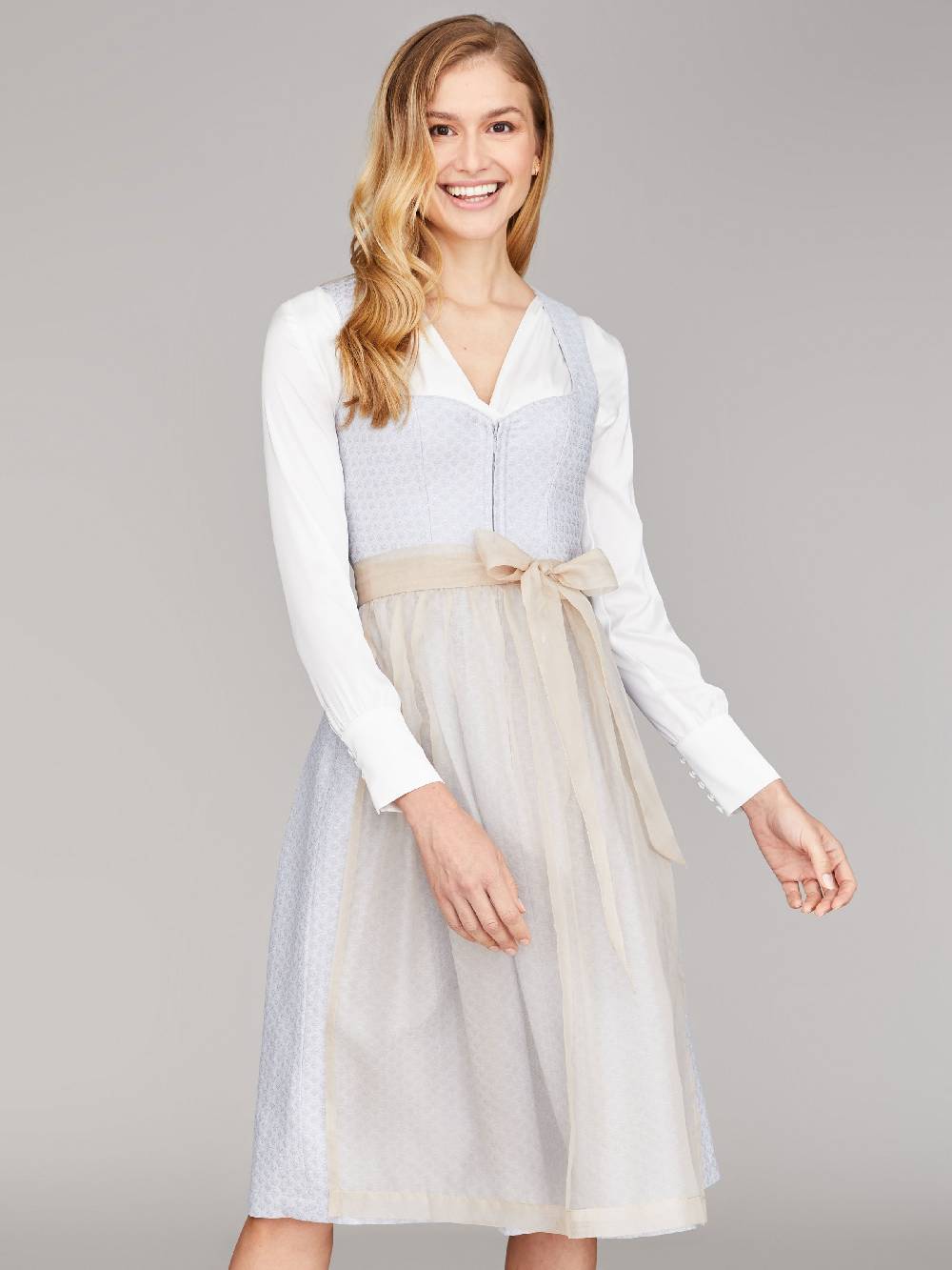 Limberry Organza Seidenschürze In Beige - LENE