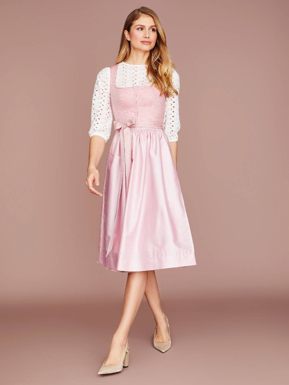Limberry Pinkes Dirndl Mit Leinen-Mieder - ANNA PINK