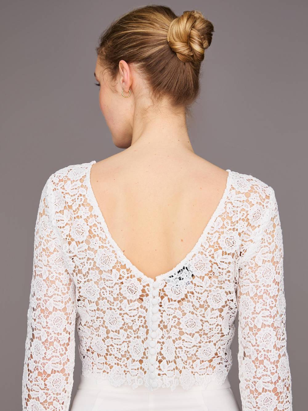 Limberry Rückenfreies Cremefarbenes Braut-Top - LUCY