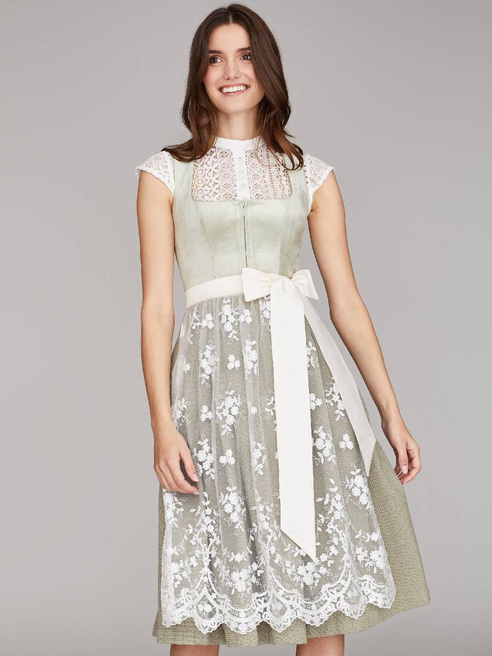 Limberry Salbeigrünes Samtdirndl - RUTH SAGE GREEN