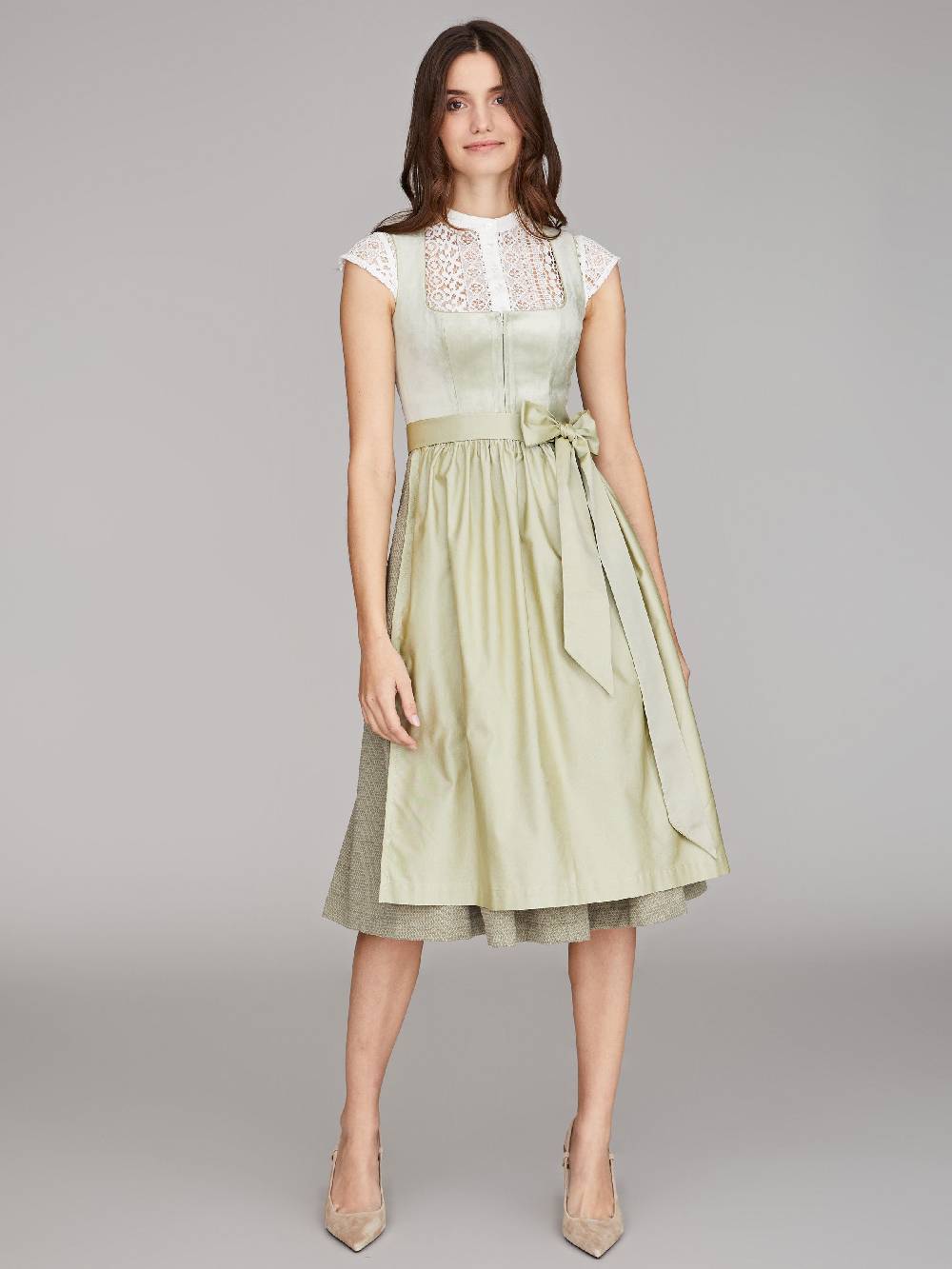 Limberry Salbeigrünes Samtdirndl - RUTH SAGE GREEN