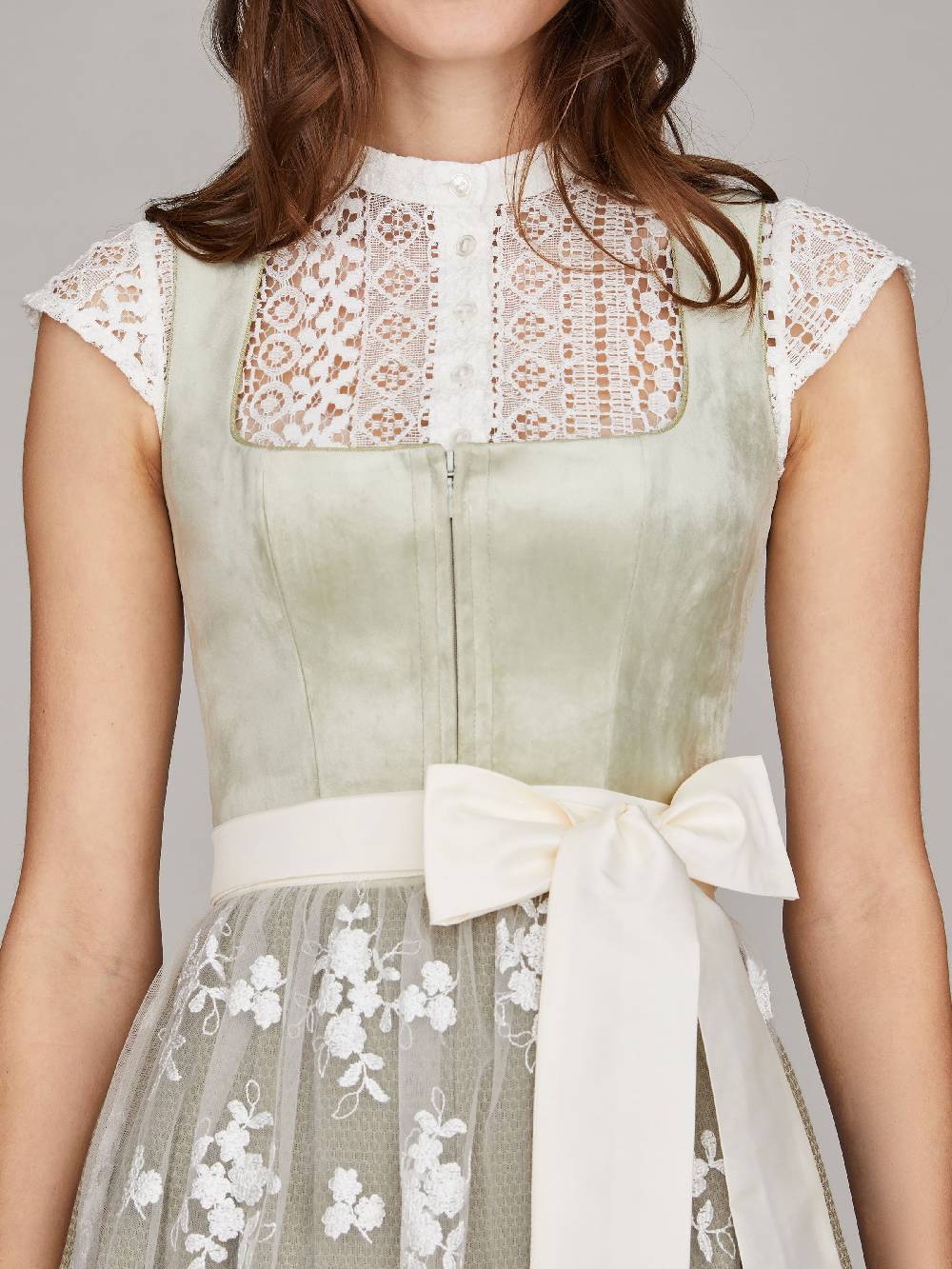 Limberry Salbeigrünes Samtdirndl - RUTH SAGE GREEN