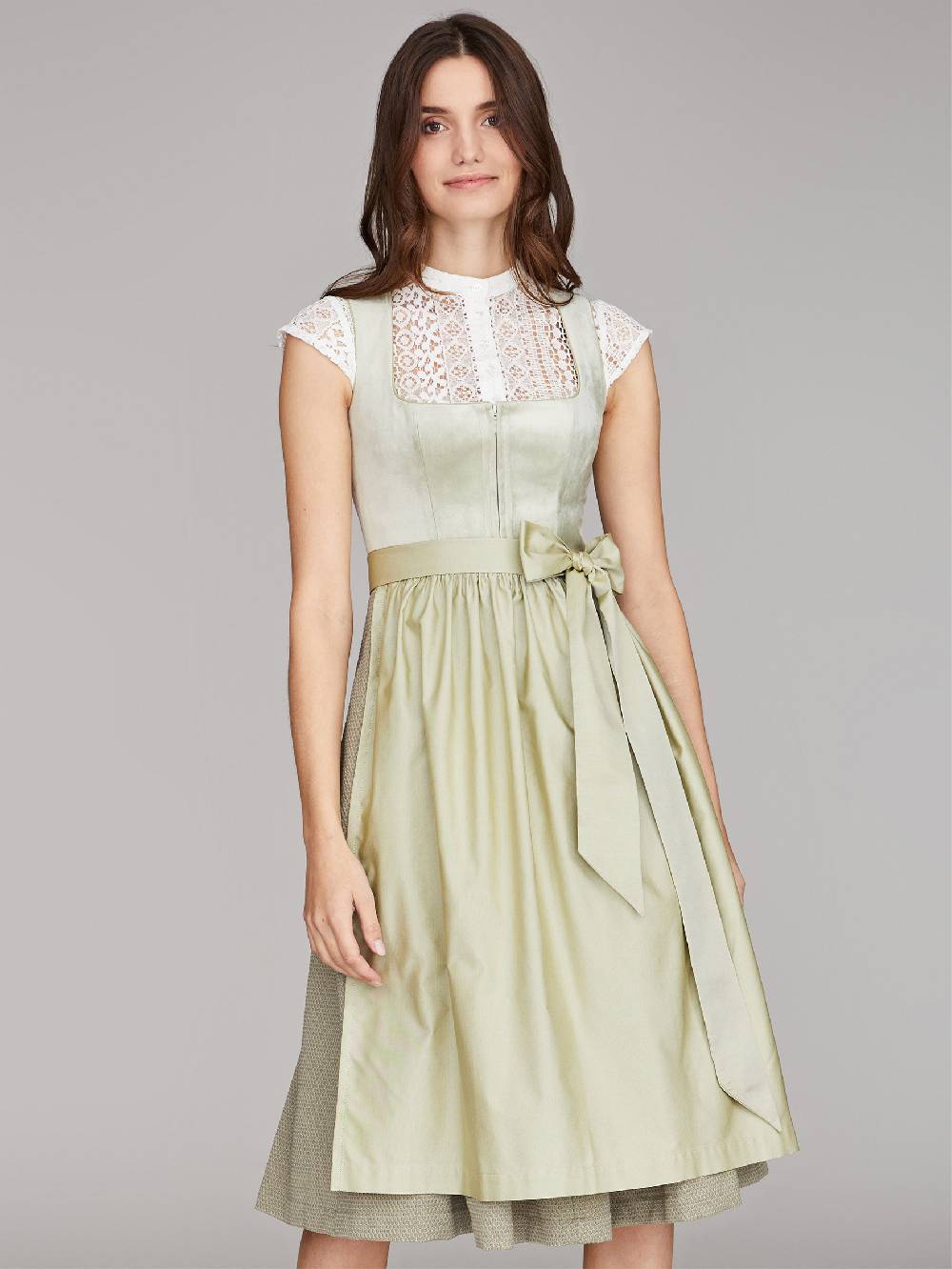 Limberry Salbeigrünes Samtdirndl - RUTH SAGE GREEN