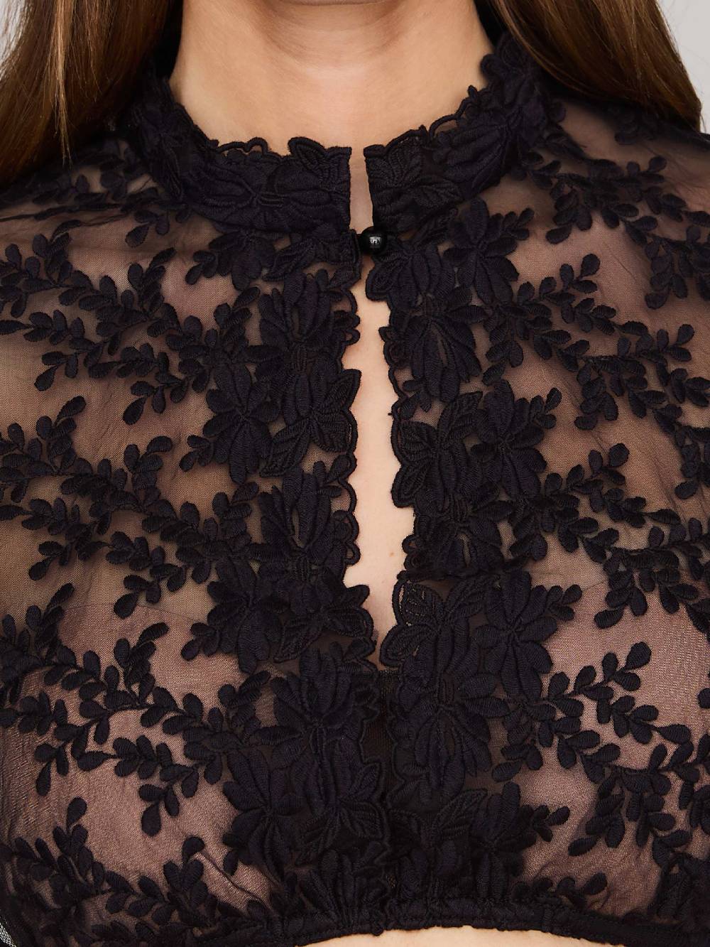 Limberry Schwarze Dirndlbluse Mit Flügelarm - ESTHER