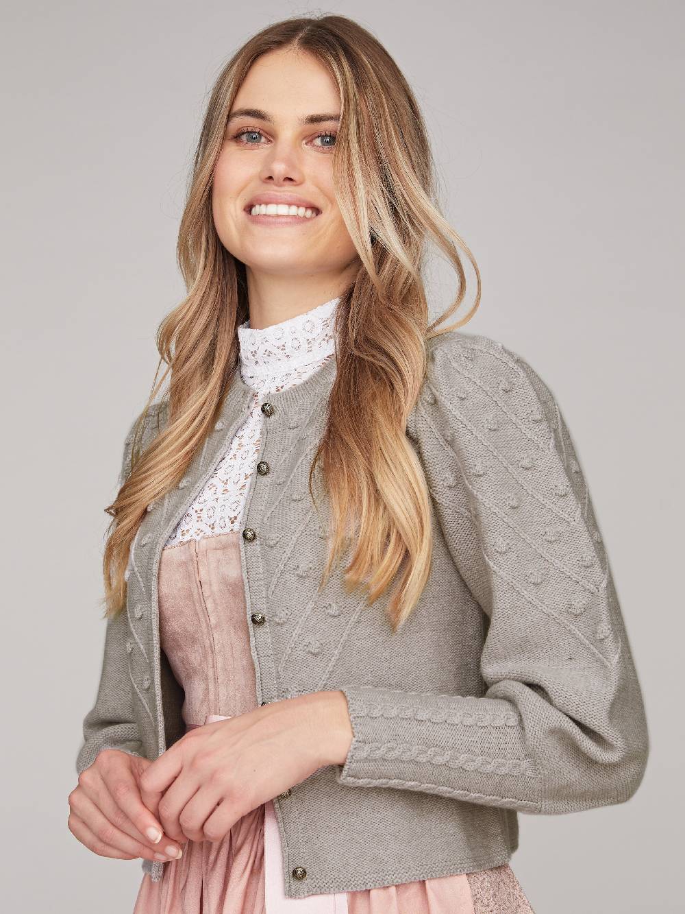 Limberry Strickjacke in Grau-Beige - MIA