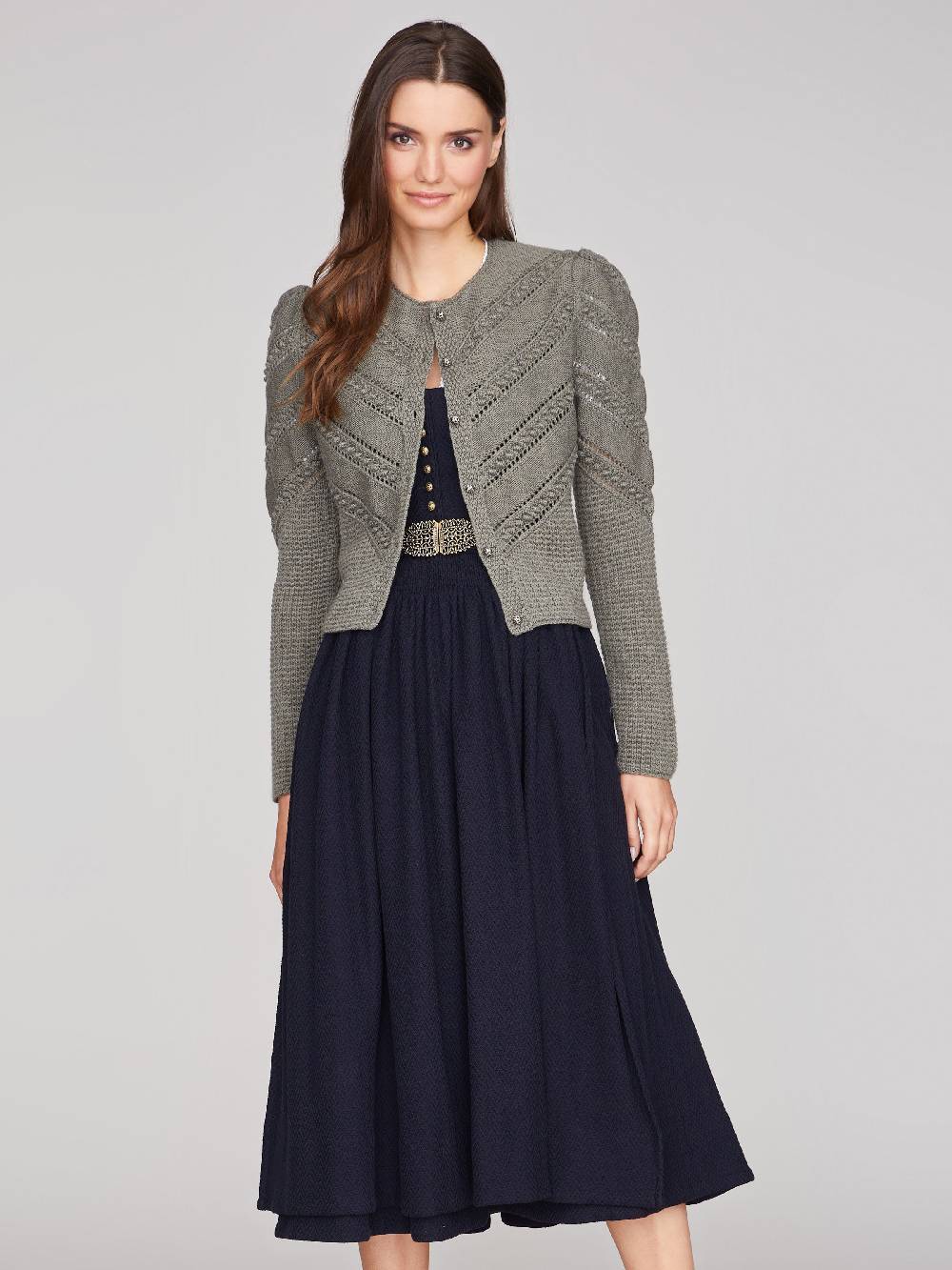 Limberry Thymian-grüne Strickjacke - OPHELIA THYMIAN