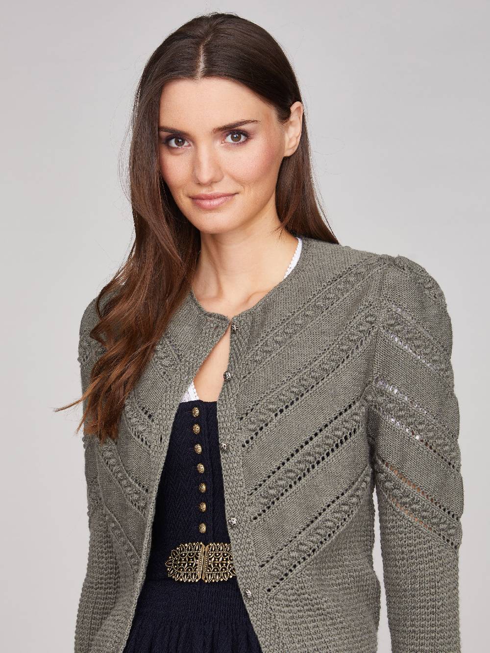 Limberry Thymian-grüne Strickjacke - OPHELIA THYMIAN