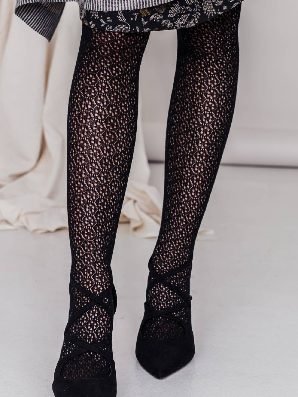 Limberry Trachten-Strumpfhose In Schwarz - FLEUR