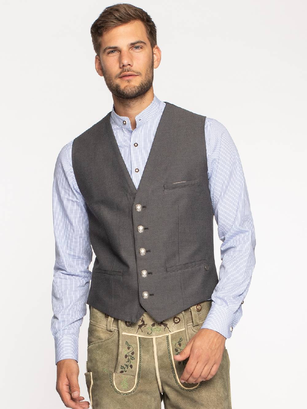 Limberry Trachtenweste In Grau - LOGAN SUMMER GREY