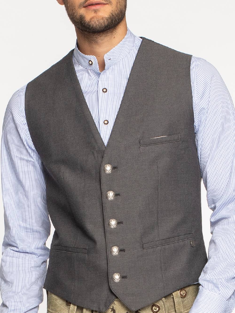 Limberry Trachtenweste In Grau - LOGAN SUMMER GREY