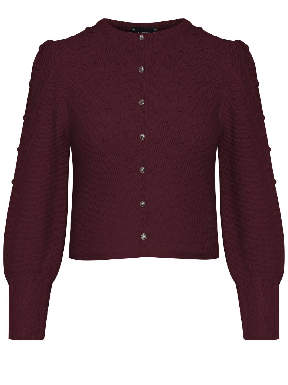 Limberry Weinrote Strickjacke Mit Puffarm - MIA