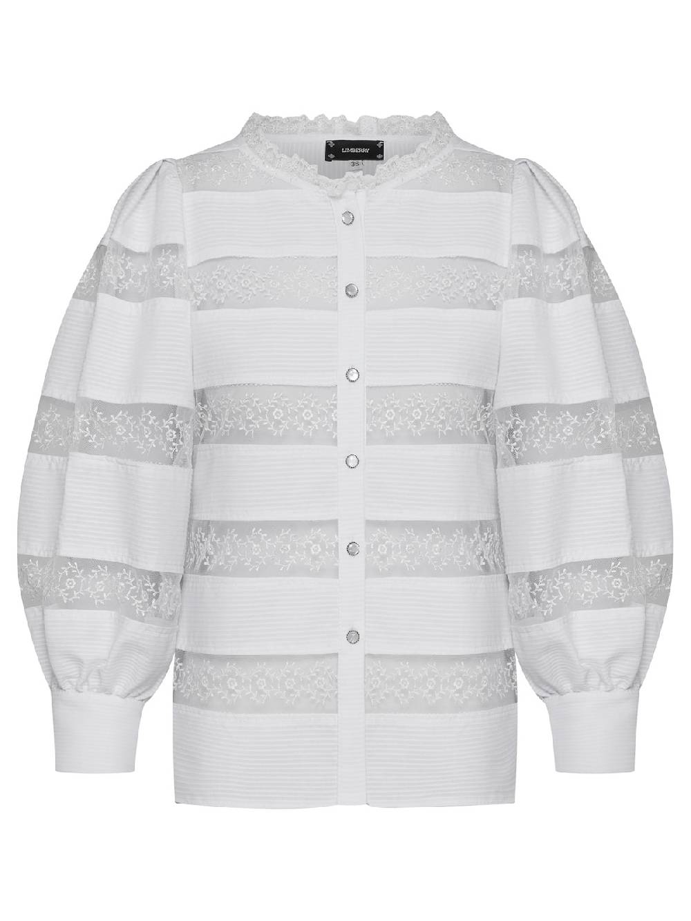 Limberry Weiße Bluse Mit Spitzeneinsätzen - LOU
