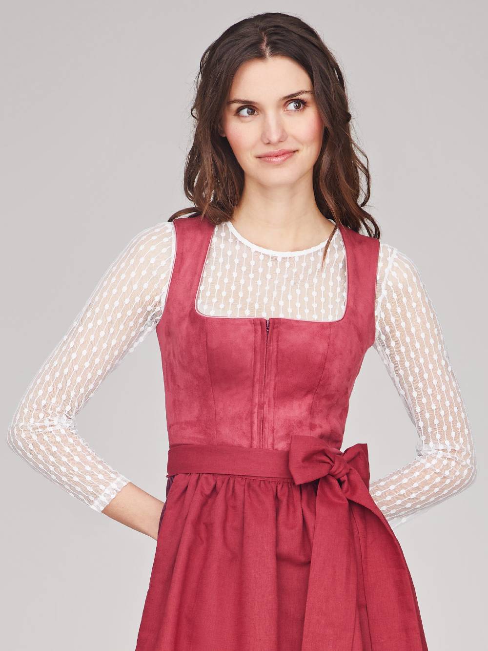 Limberry Weiße Dirndlbluse Mit Pünktchen - ISABELLA