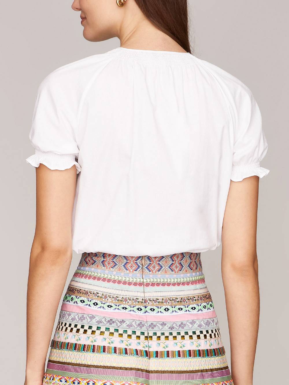 Limberry Weiße Kurzarm-Bluse - LIBERTY REINWEISS