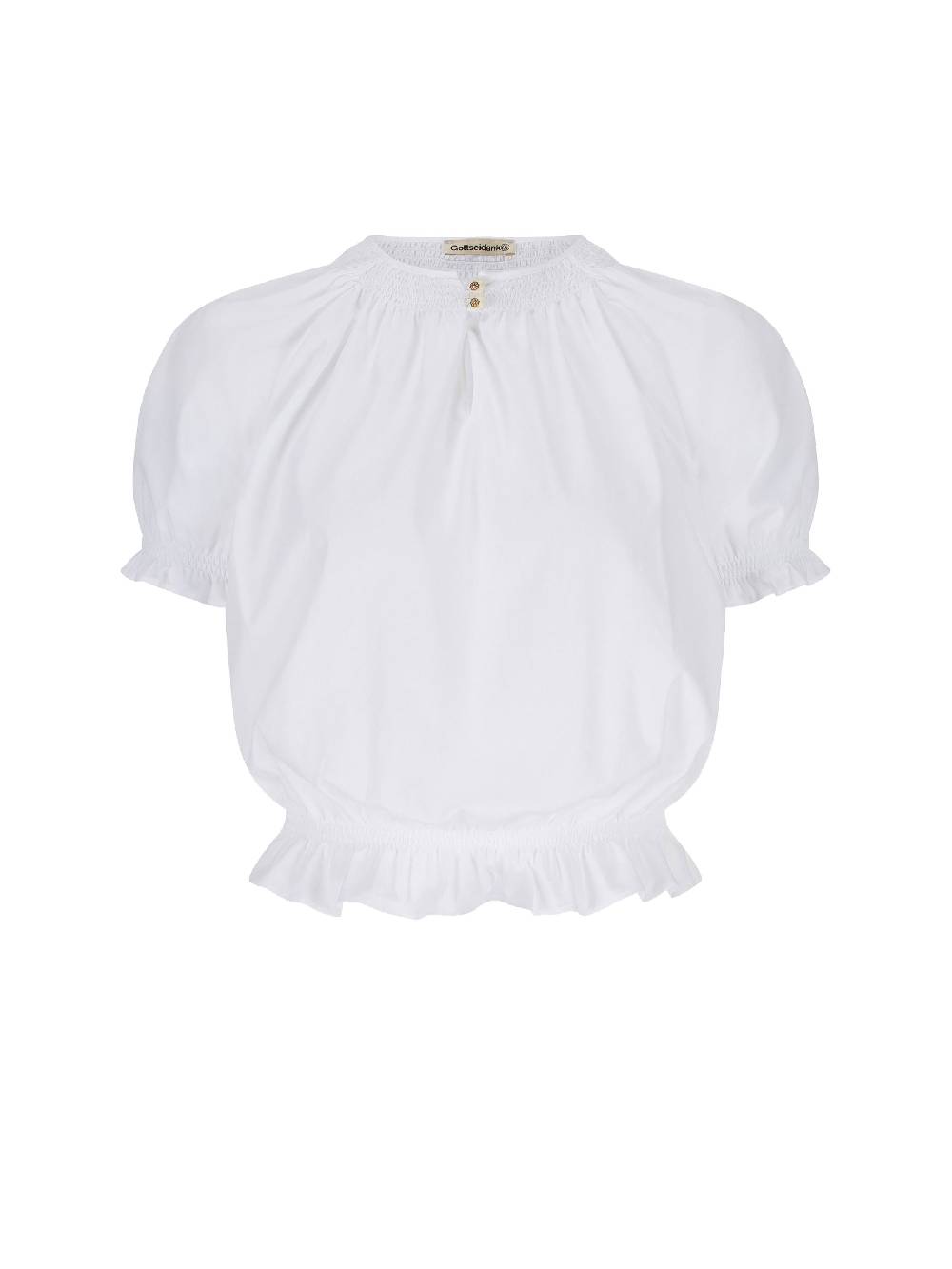 Limberry Weiße Kurzarm-Bluse - LIBERTY REINWEISS