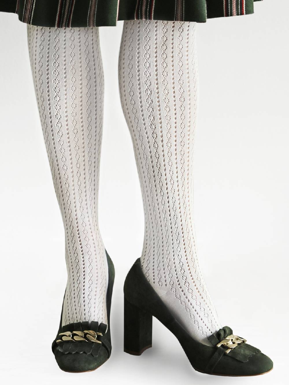 Limberry Weiße Trachten-Strumpfhose - CROCHET