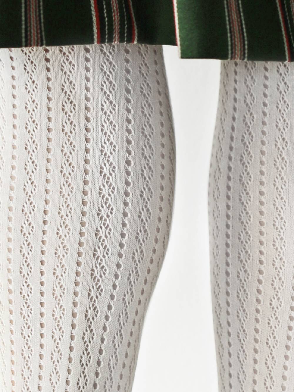 Limberry Weiße Trachten-Strumpfhose - CROCHET