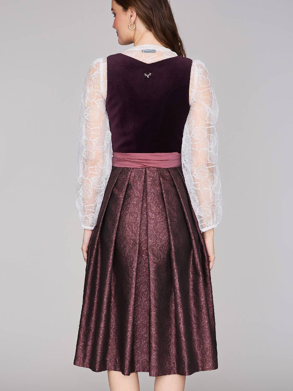 Limberry Mauvefarbenes Dirndl Mit Samt-Mieder - JANNI DARK MAUVE