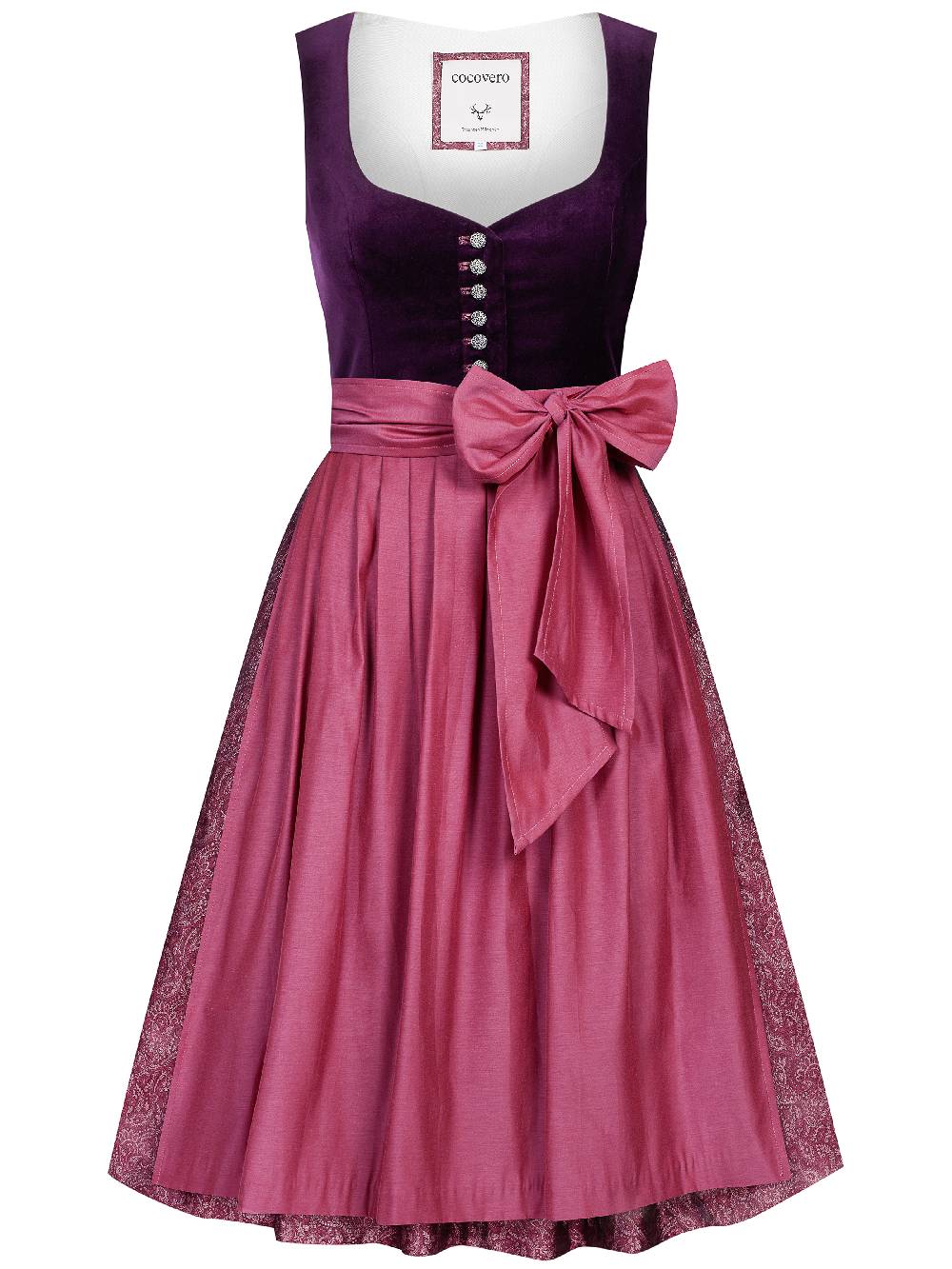 Limberry Mauvefarbenes Dirndl Mit Samt-Mieder - JANNI DARK MAUVE