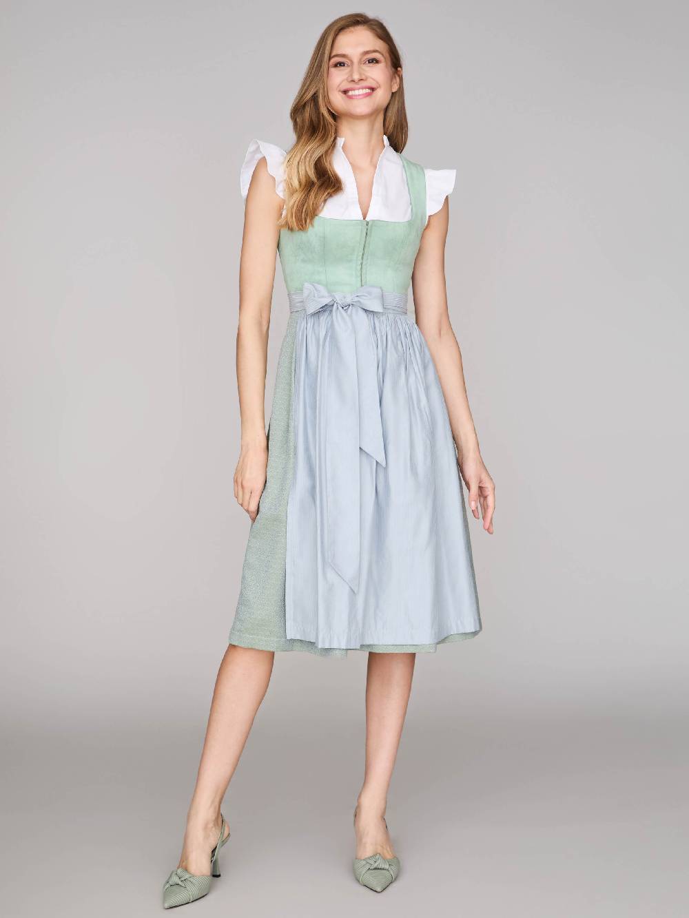 Limberry Mintgrünes Dirndl Mit Velours-Mieder - ISOBEL FROSTY GREEN