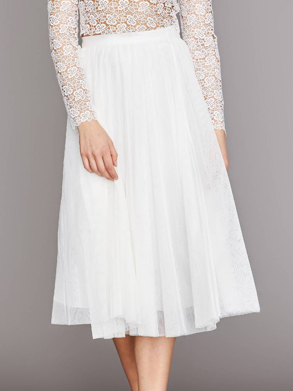 Limberry Mittellanger Braut-Rock Aus Tüll In Crémeweiß - HELEN MIDI