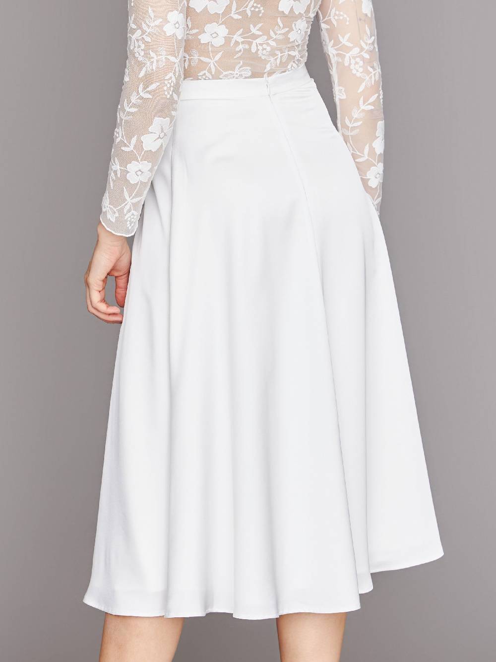 Limberry Mittellanger Braut-Rock In Crémeweiß - HARPER MIDI