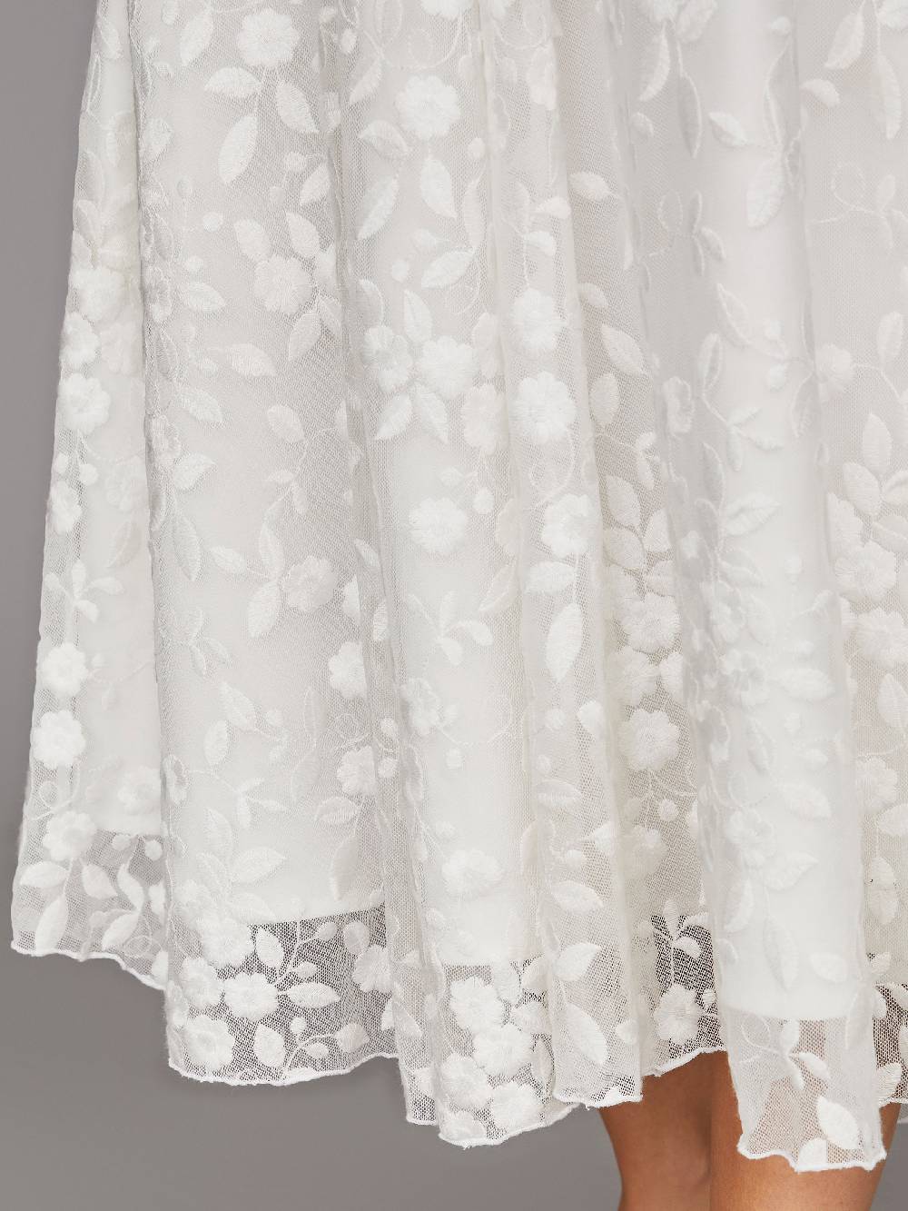 Limberry Mittellanger Braut-Rock Mit Blumen-Stickereien - JUNE