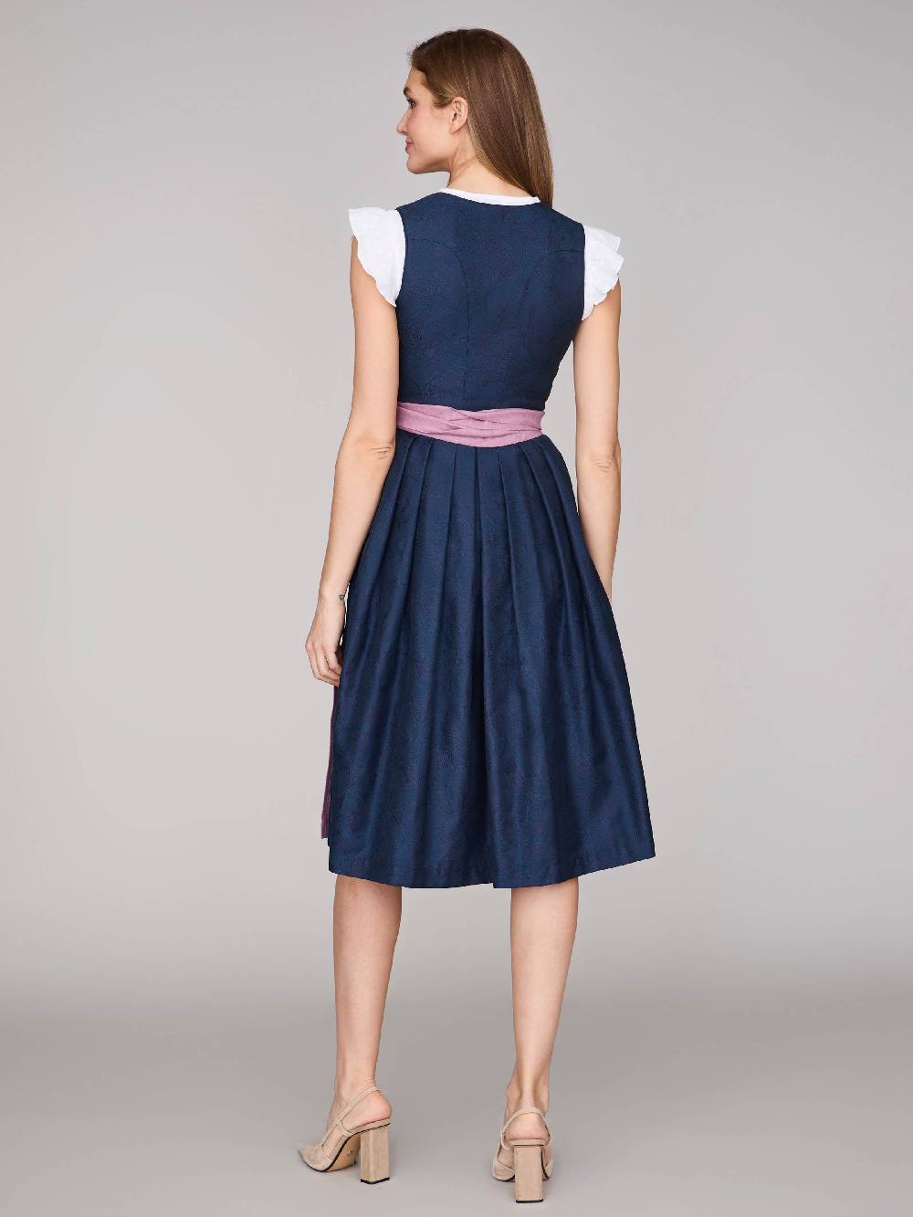 Limberry Mitternachtsblaues Dirndl Mit Floralem Muster - CECILY SEA STORM