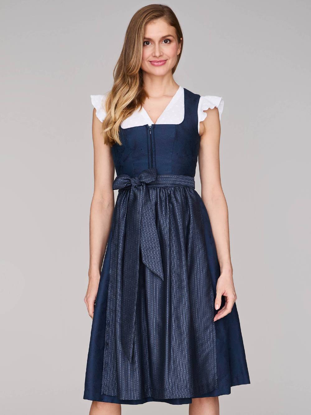 Limberry Mitternachtsblaues Dirndl mit floralem Muster - CECILY SEA STORM