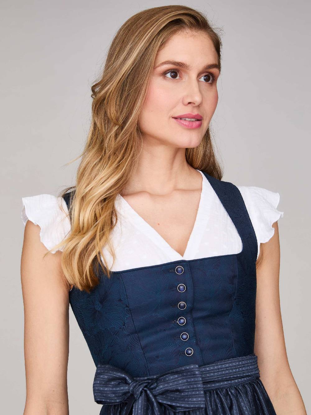 Limberry Mitternachtsblaues Dirndl Mit Knöpfen - FELICITY SEA STORM