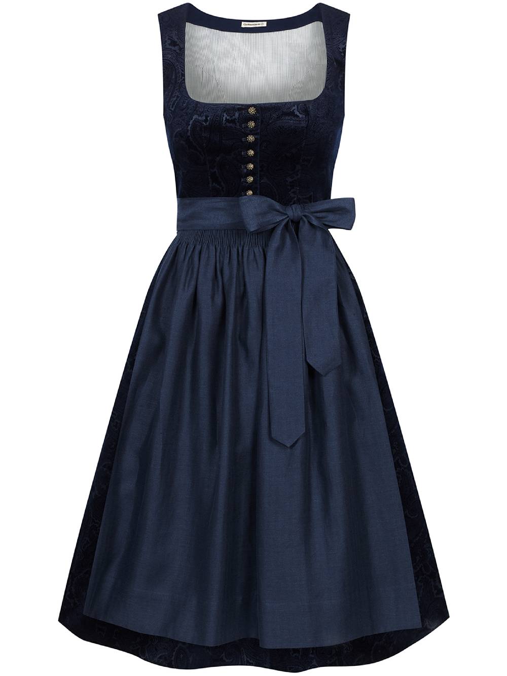 Limberry Nachtblaues Dirndl Aus Gemustertem Samt - MONIKA NACHTBLAU