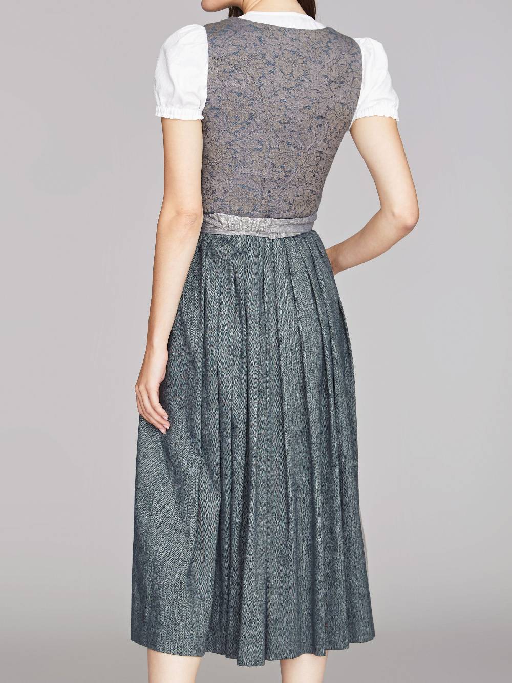 Limberry Nebelblaues Dirndl Mit Blumen-Muster - MONIKA NEBELBLAU