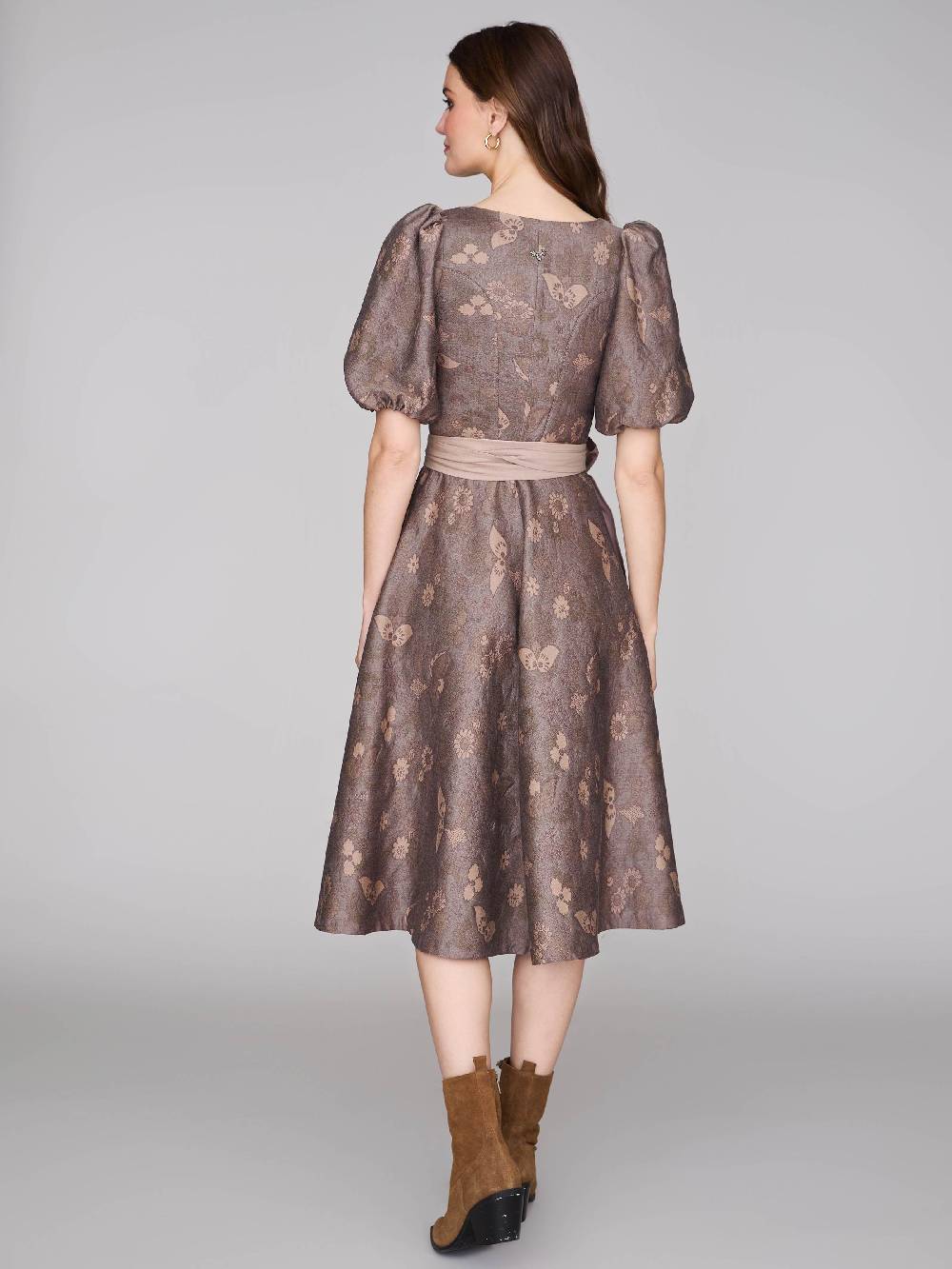 Limberry Nussbraunes Dirndl Mit Puffärmeln - PAULINE MUTED MARON