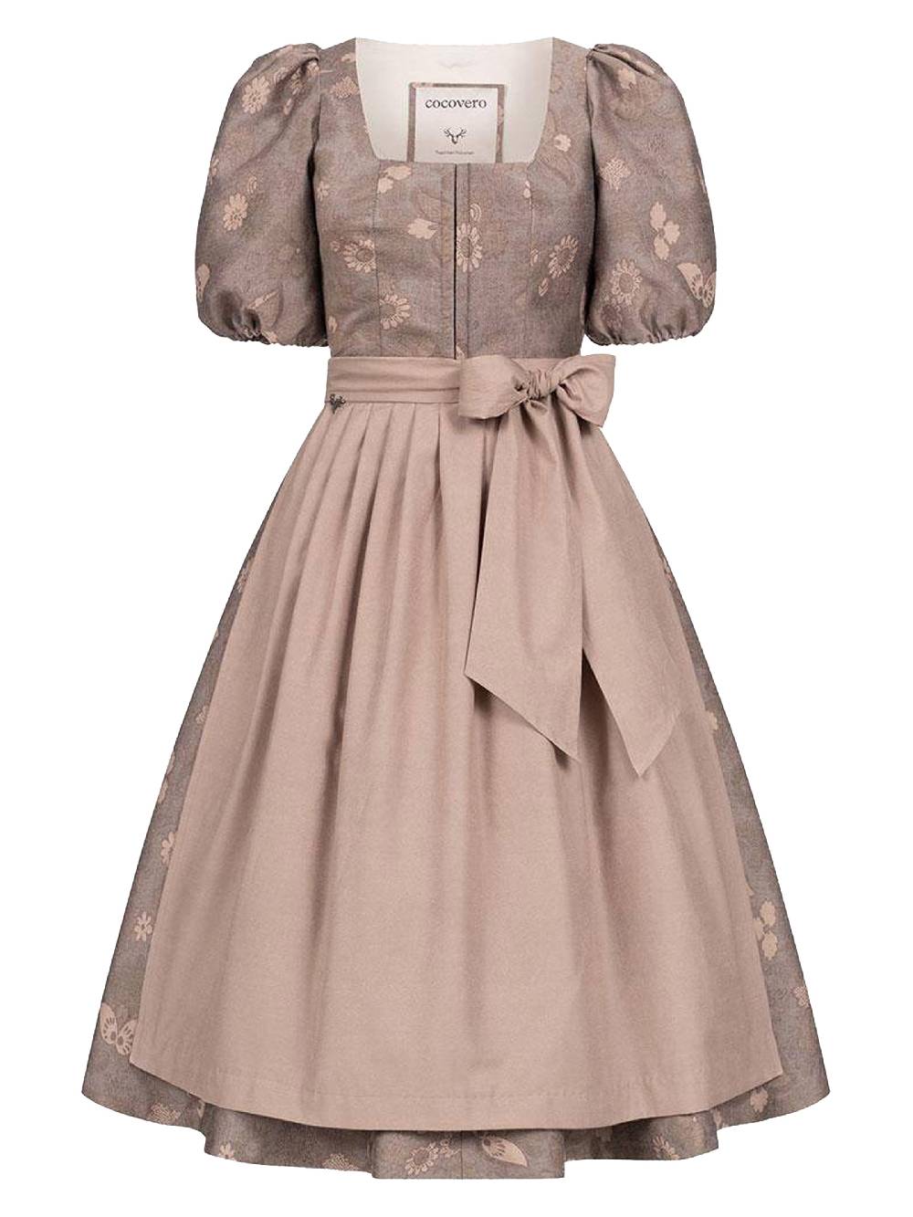 Limberry Nussbraunes Dirndl Mit Puffärmeln - PAULINE MUTED MARON