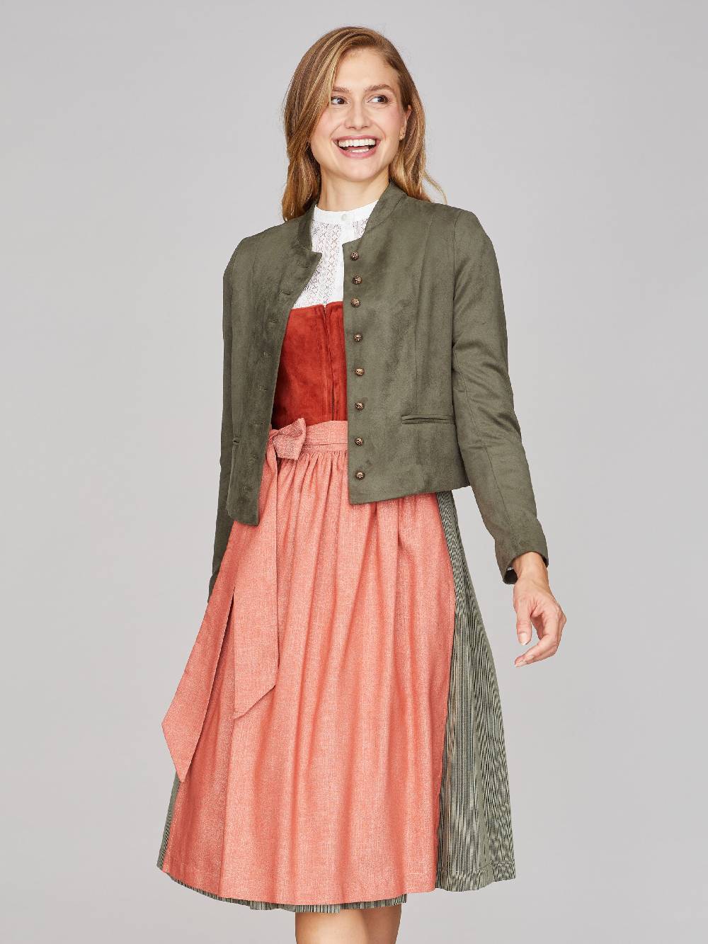 Limberry Olivgrüner Trachtenjanker Aus Velours - MADISON OLIV GREEN