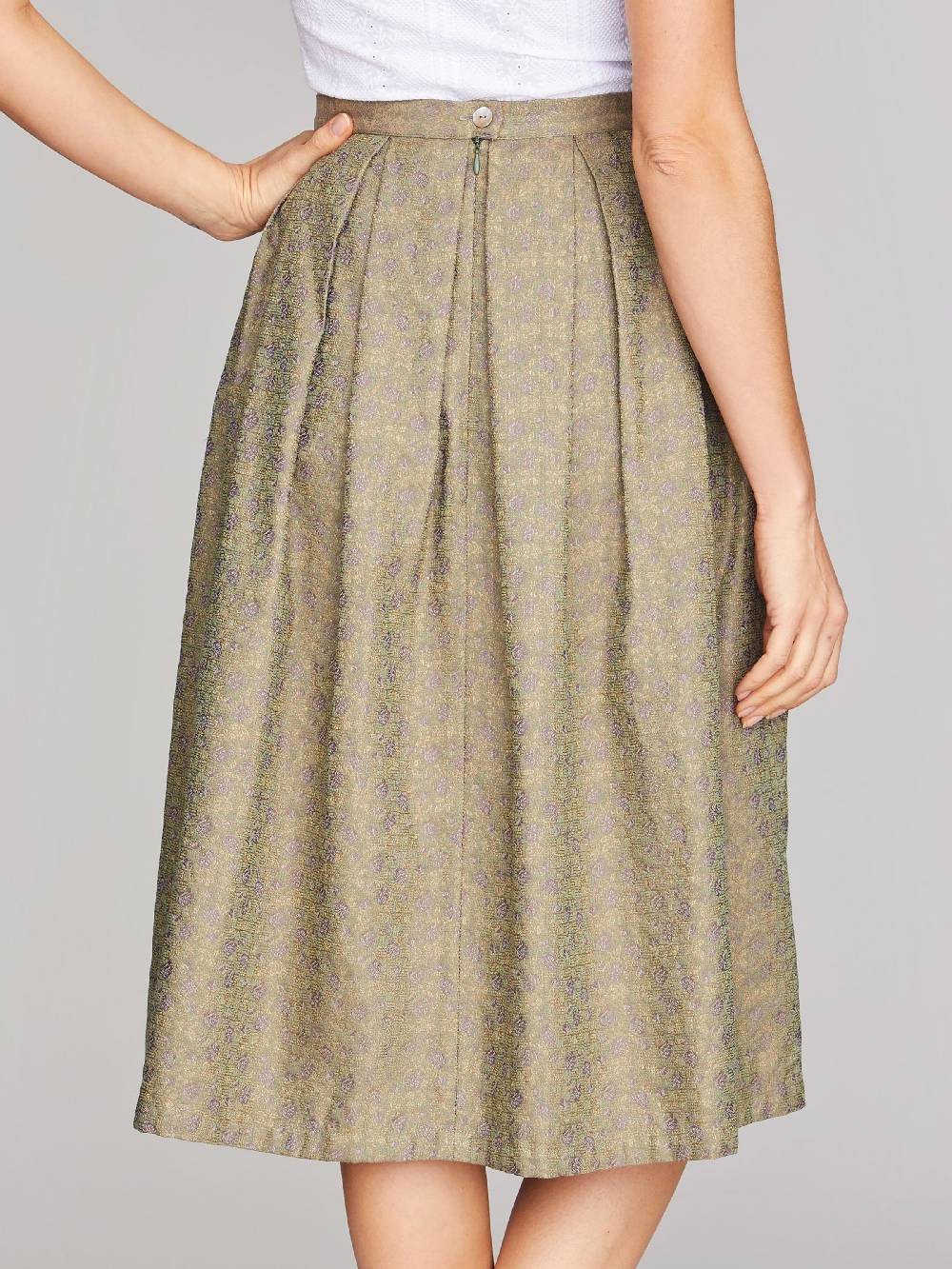 Limberry Olivgrüner Trachtenrock Mit Blumenmuster - BLAIR OLIVE