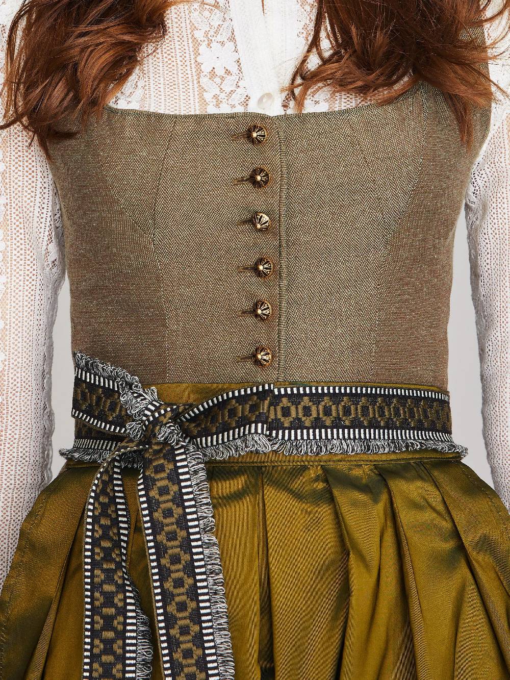 Limberry Olivgrünes Dirndl Mit Auffallendem Schürzenband - PALOMA OLIV