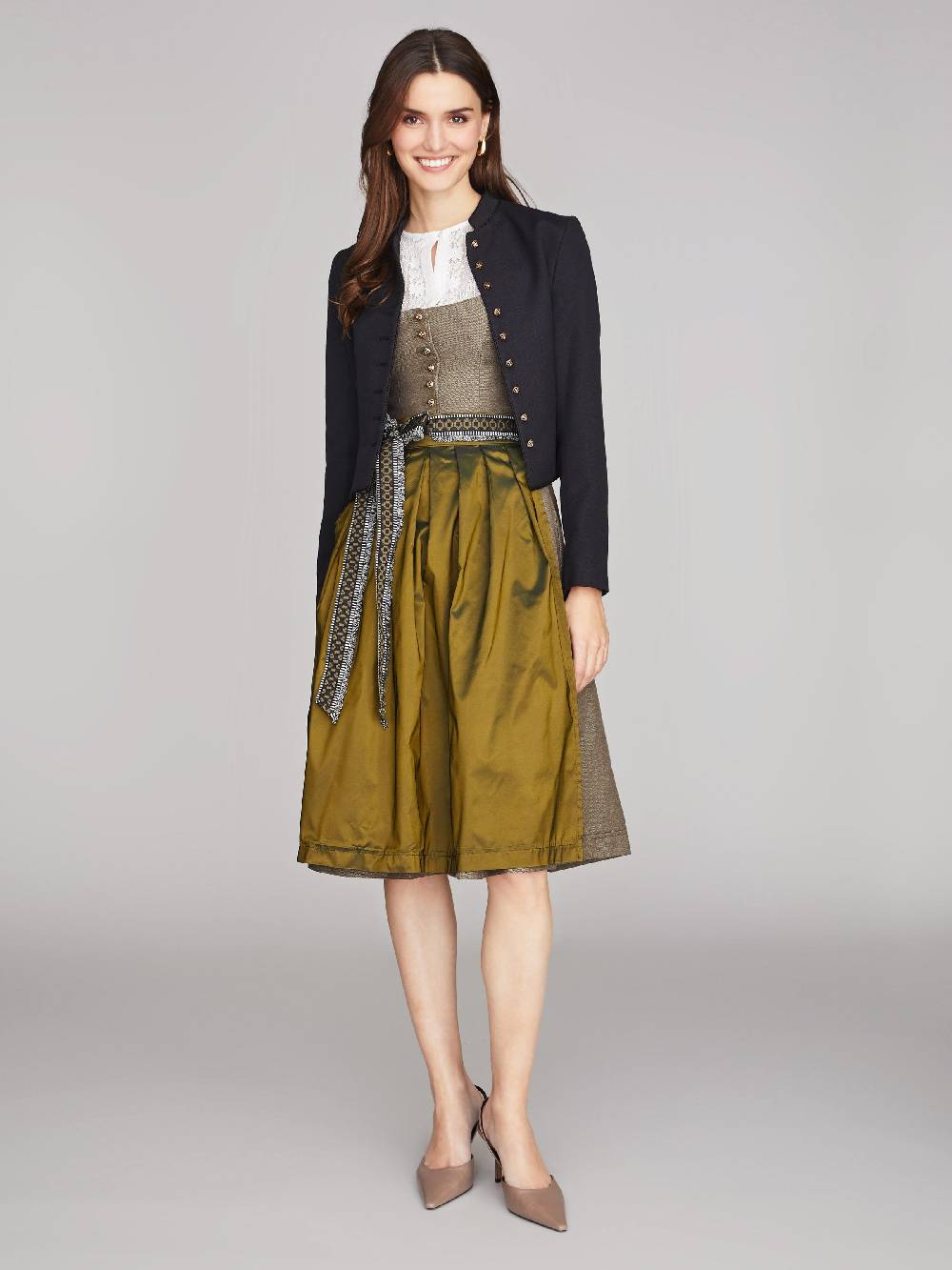 Limberry Olivgrünes Dirndl Mit Auffallendem Schürzenband - PALOMA OLIV