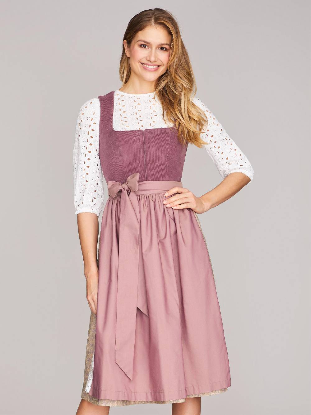 Limberry Pflaumen-farbenes Dirndl mit Cord-Mieder - CAMILLE FADED PLUM