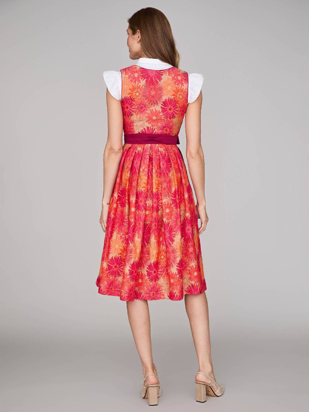 Limberry Pinkes Dirndl Mit Blumenmuster - DAHLIA GERANIUM