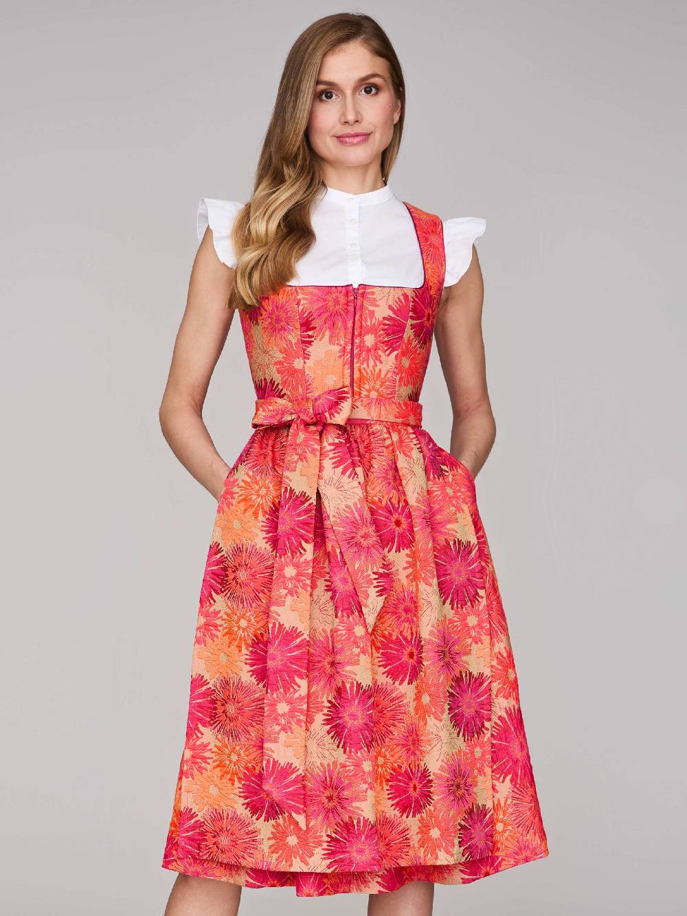 Limberry Pinkes Dirndl mit Blumenmuster - DAHLIA GERANIUM